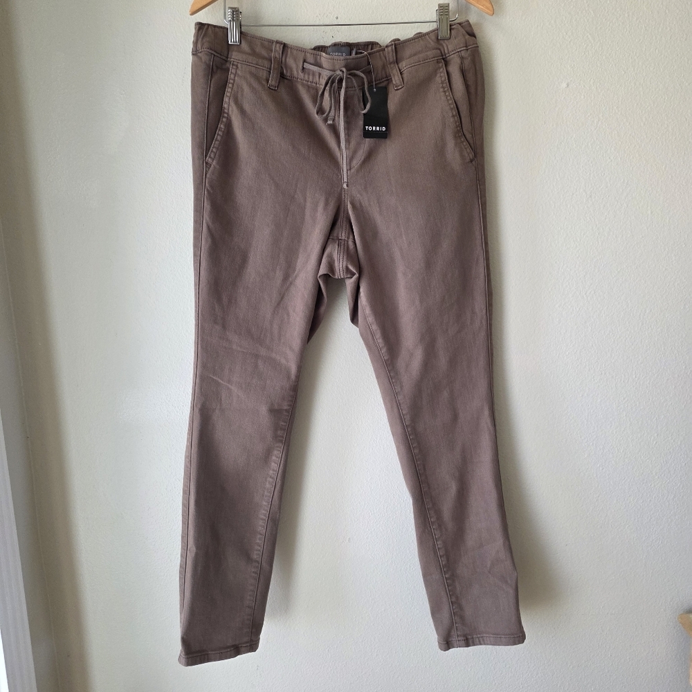 torrid Straight-Leg Pants in Mauve Brown
